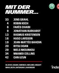 法兰克福德国杯首发公布，特拉普因正与另一俱乐部谈判缺席此役